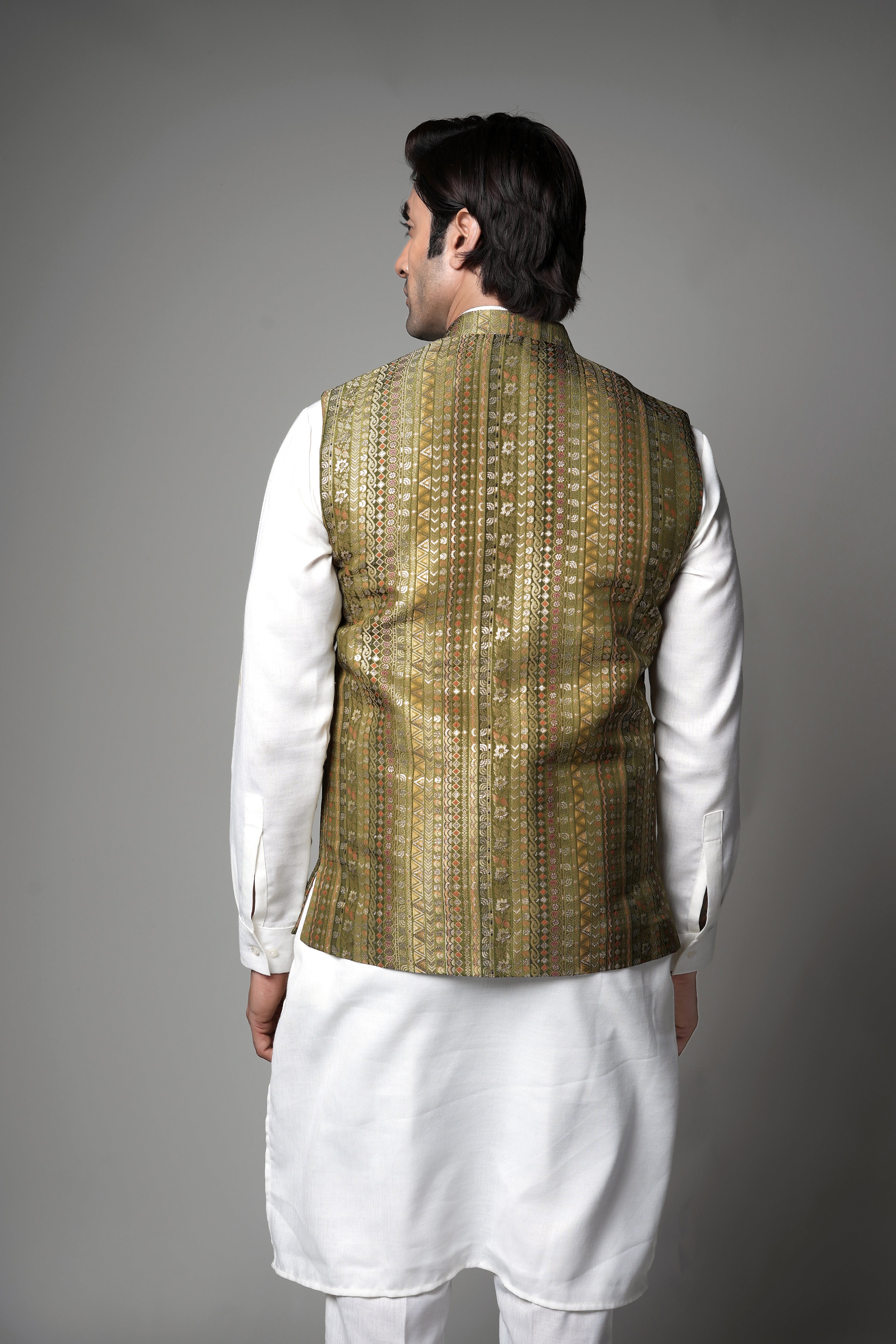 Antique Gold Brocade waist coat set