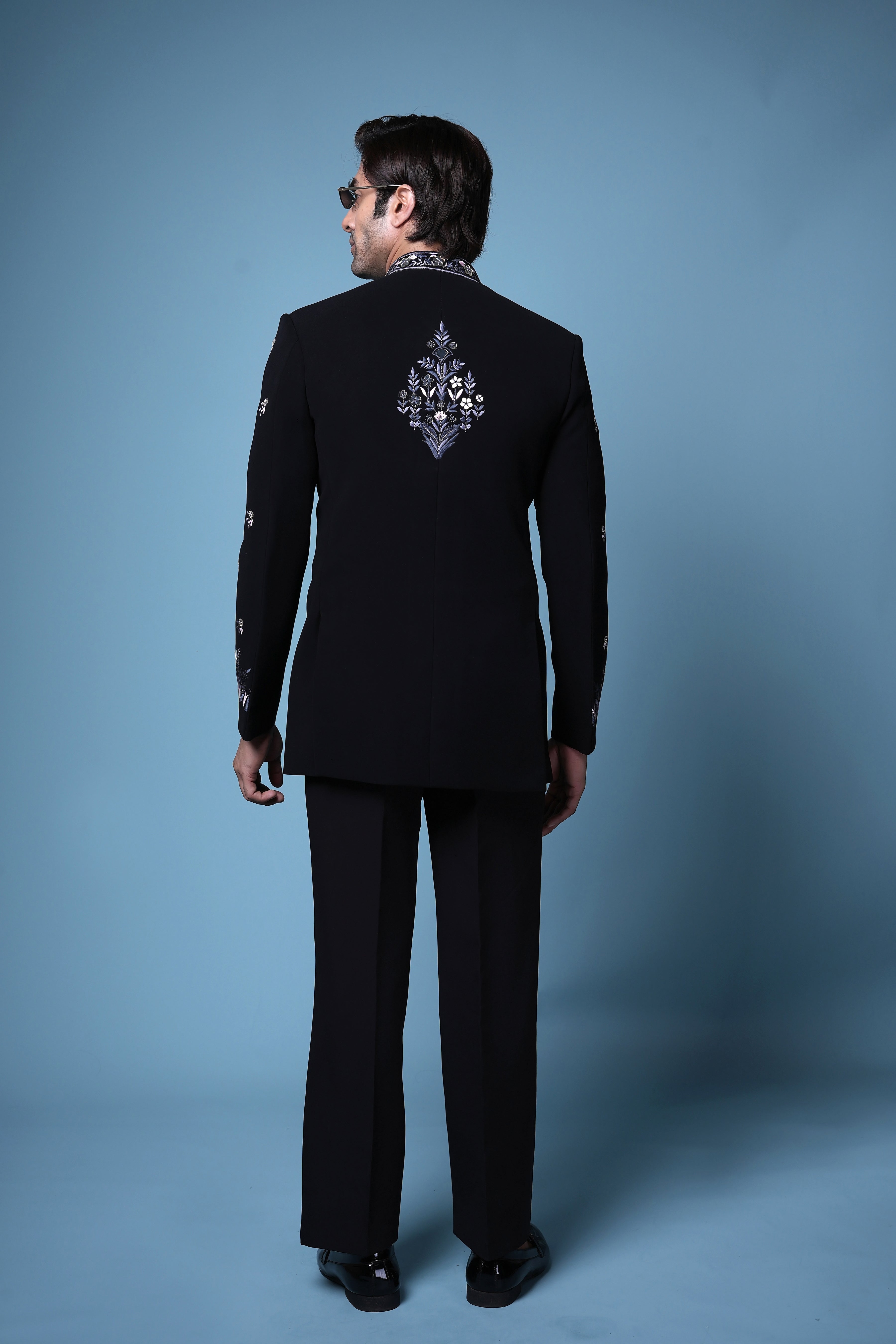 Midnight Majesty Black Embroidered JODHPURI