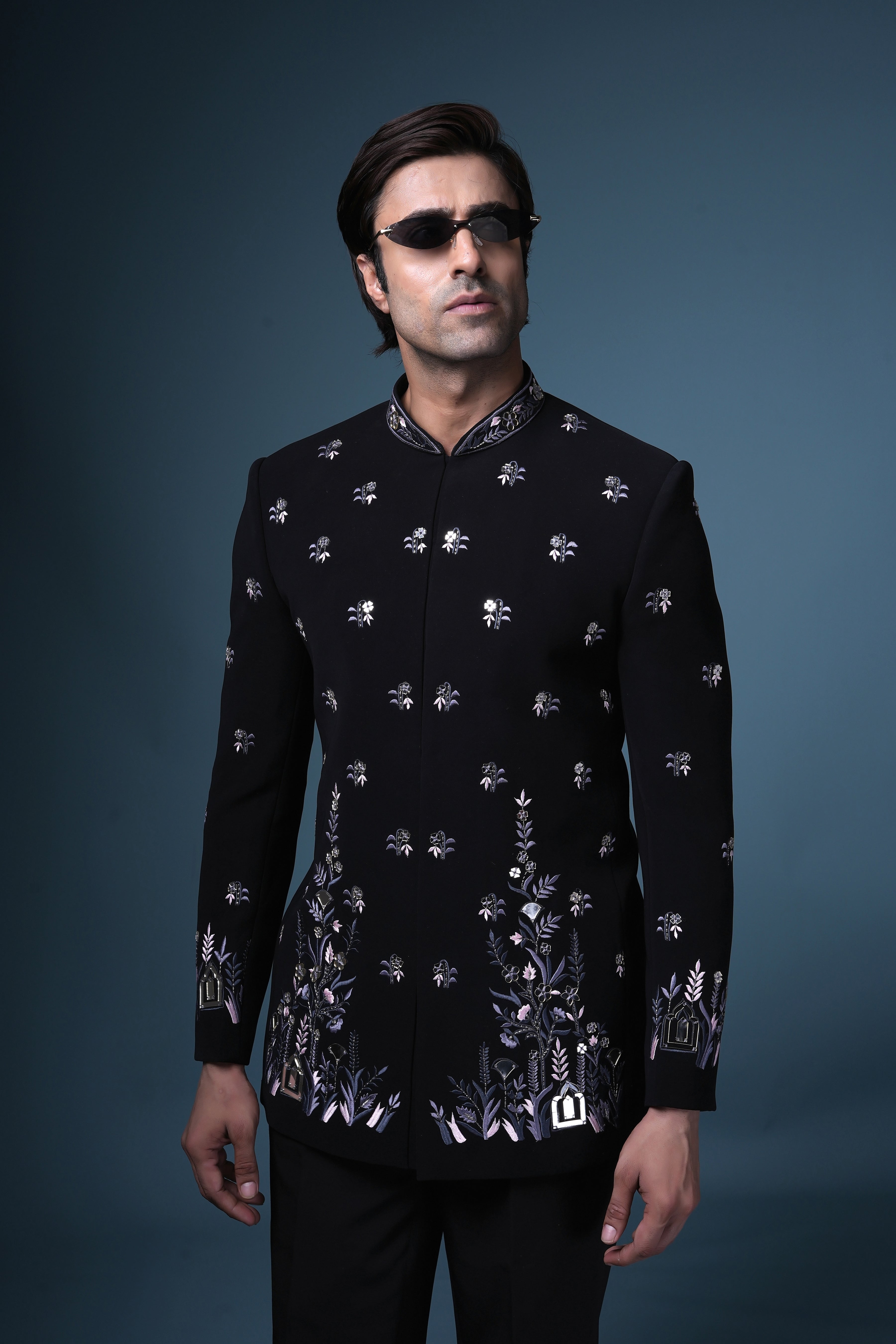 Midnight Majesty Black Embroidered JODHPURI