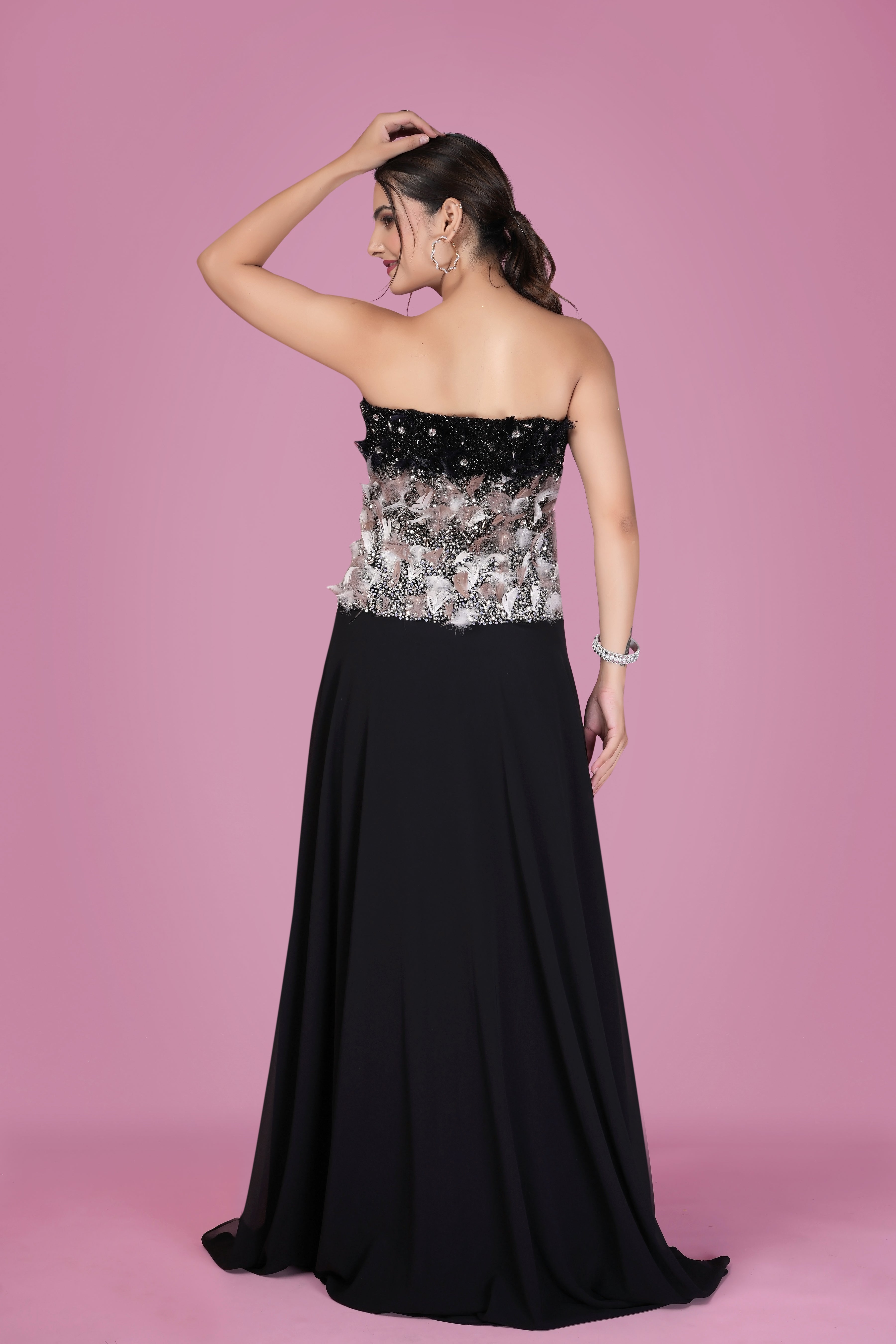 Midnight Glamour Black Embellished Gown